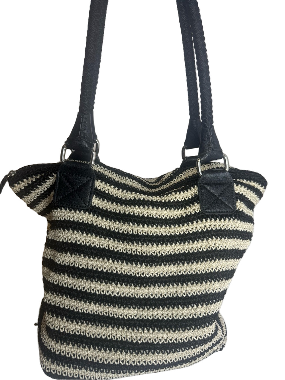 #316 The Sak Crocheted Striped Shoulder Tote Bag
